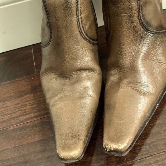 Rustic Brown tall leather knee length boot (sole made in Italy) - Picture 4 of 6